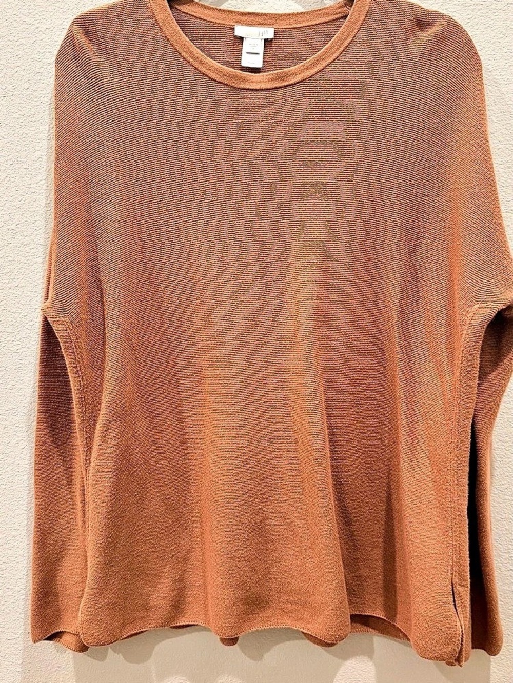 J. Jill Oversized Crewneck Sweater in Brown Size Medium